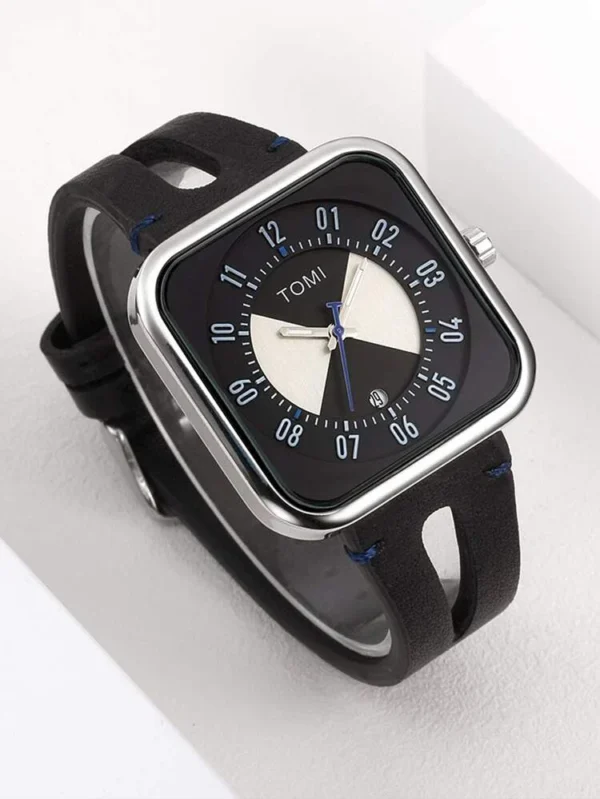 TOMI T094 Luxury Watch Date Quartz Square Dial