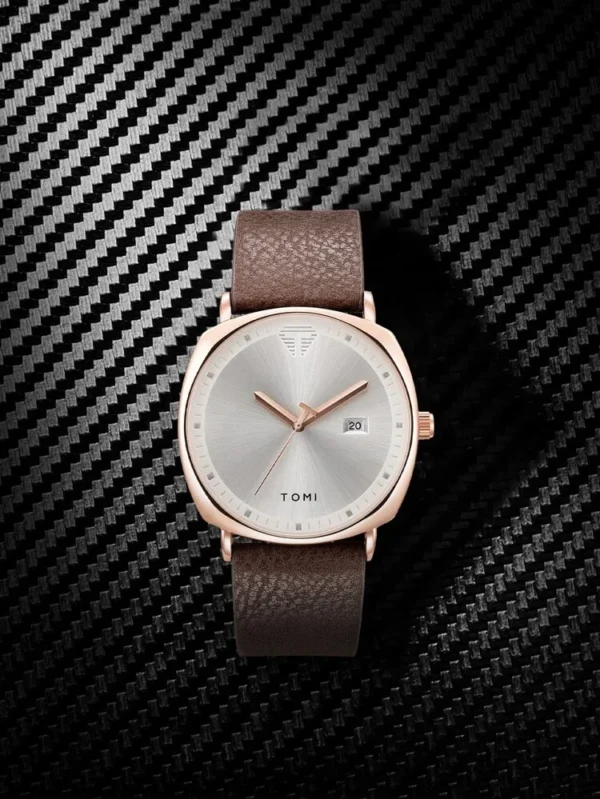 TOMI T044 Watch Date Leather Strap - Image 5