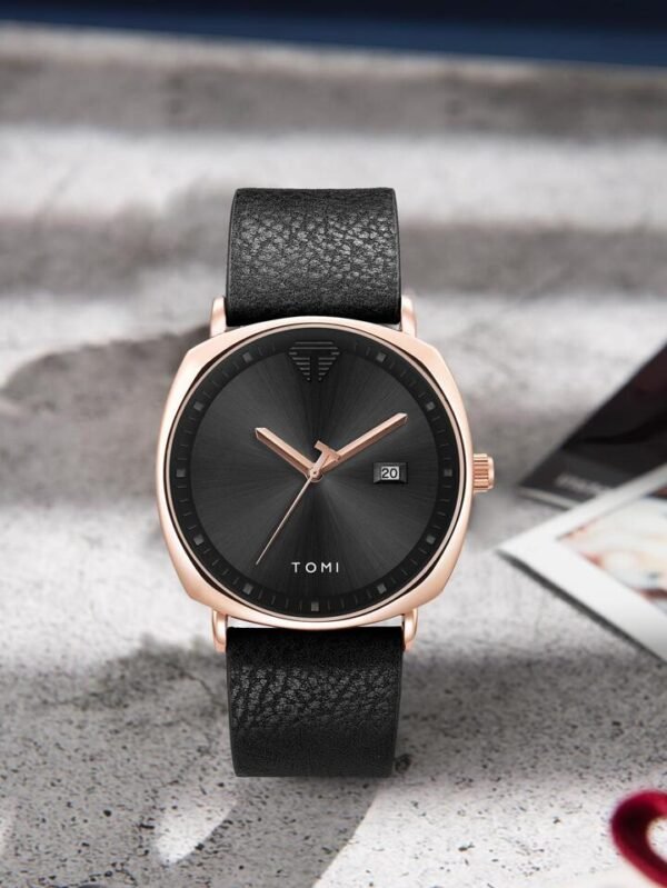 TOMI T044 Watch Date Leather Strap - Image 4