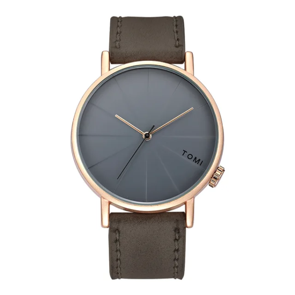 TOMI T082 Round Dial Quartz Slim Dial Watch - Image 2
