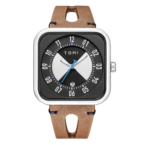 TOMI T094 Luxury Watch Date Quartz Square Dial - Image 2