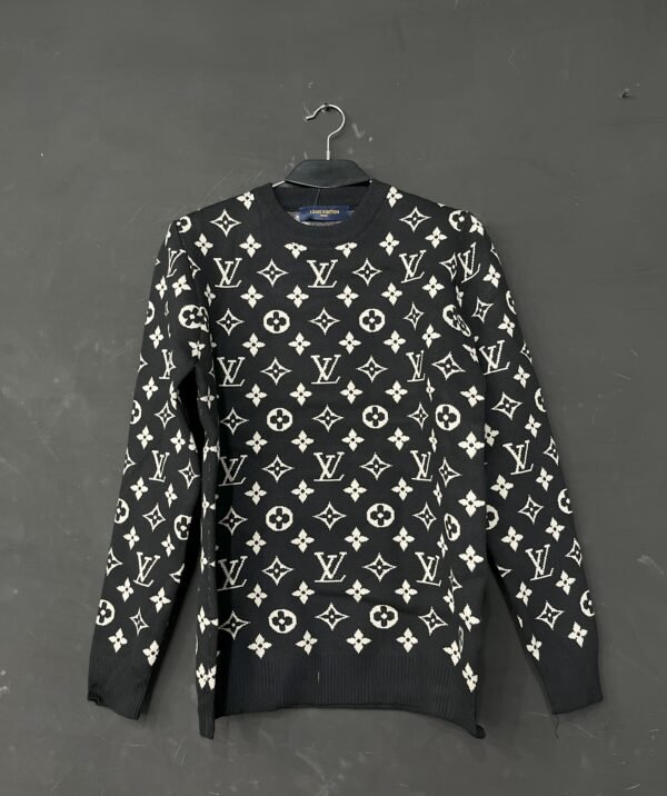 LV Men’s Round Neck Sweats Shirt Big Logo - Image 2
